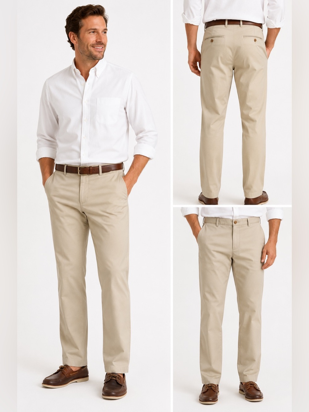 L.L.Bean‎ Men’s Standard Fit Wrinkle-Free Double L Chino Pants Khaki 34x29